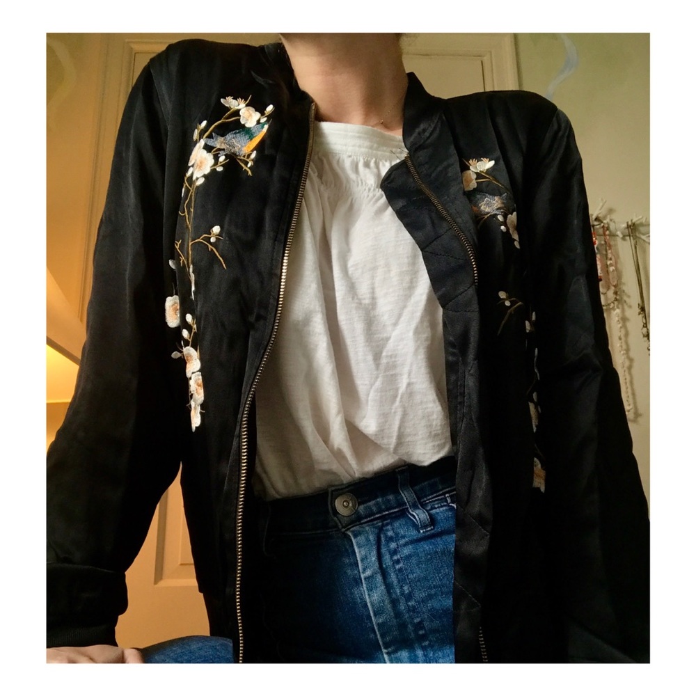 Embroidered Zara Silky Jacket